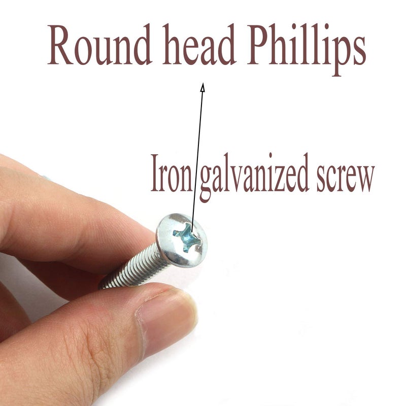 RuiLing 10 Sets Screw Bolts with Wing Nut Kit Zinc Plated Carbon Steel Mounting Hardware Fitting Fastenings- 10pcs 1/4"-20 Hand Tighten Wing Nuts + 10pcs 1/4"-20 x 1-1/4" Phillips Head Screw Bolt - Image 4